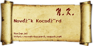 Novák Kocsárd névjegykártya